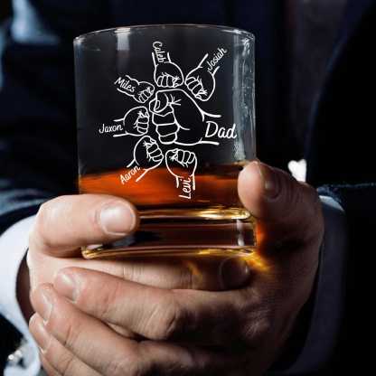 Personalized Father's Day Gift For Dad From Kids, First Father Day Wine Glass With Kids Name, First Bump Bar Glass, Gift For Papa, Grandpa