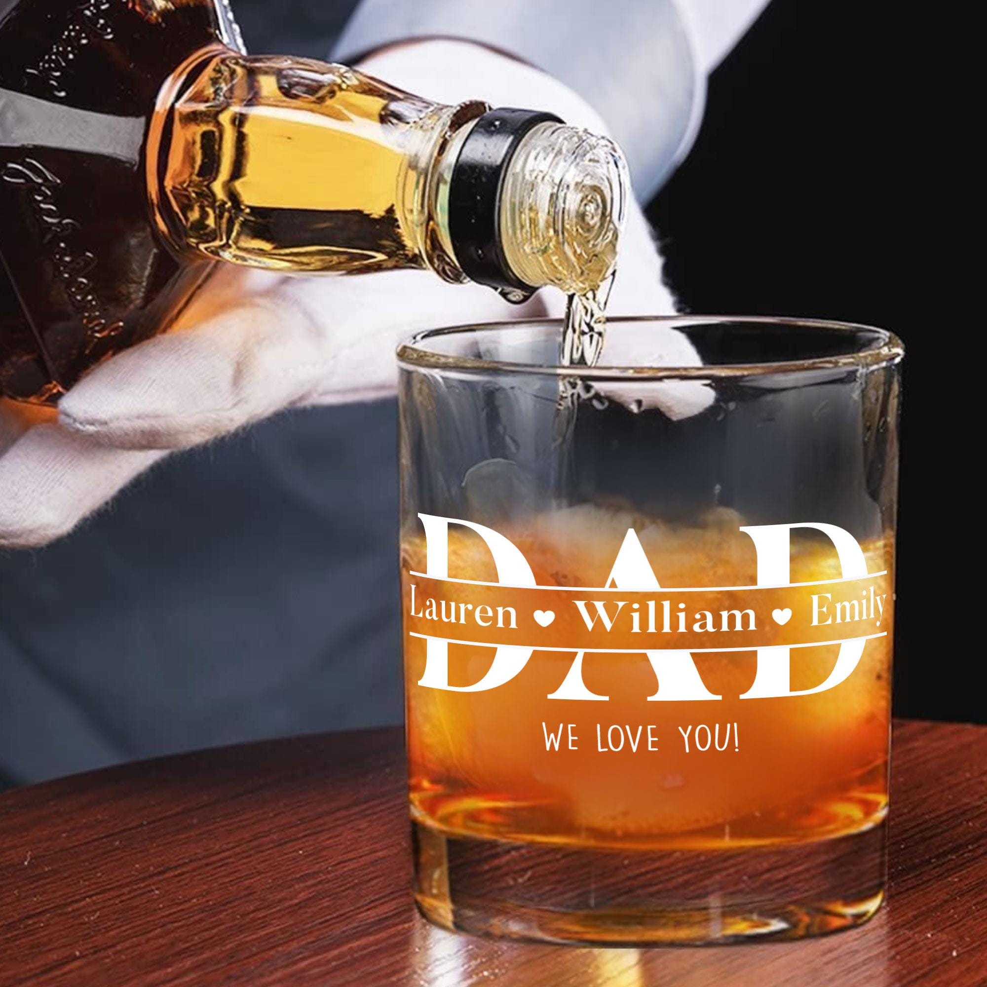 Personalized Father's Day Gift For Dad From Daughter, Father Day Wine Glass With Kids Name, Best Dad Ever Bar Glass, Gift For Papa, Grandpa