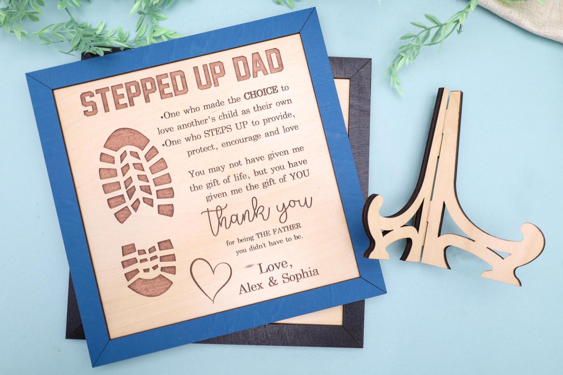 Personalized Stepfather Gift, Step Dad Gift, Stepped Up Dad Gift, Fathers Day Gift, Birthday Gift Stepdad, Gift from Stepdaughter or Stepson