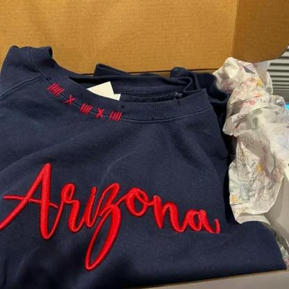 VINTAGE 3D Embroidery Unisex Hand Distressed Crew