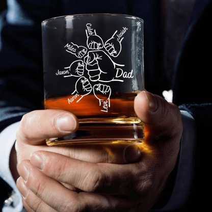 Personalized Father's Day Gift For Dad From Kids, First Father Day Wine Glass With Kids Name, First Bump Bar Glass, Gift For Papa, Grandpa