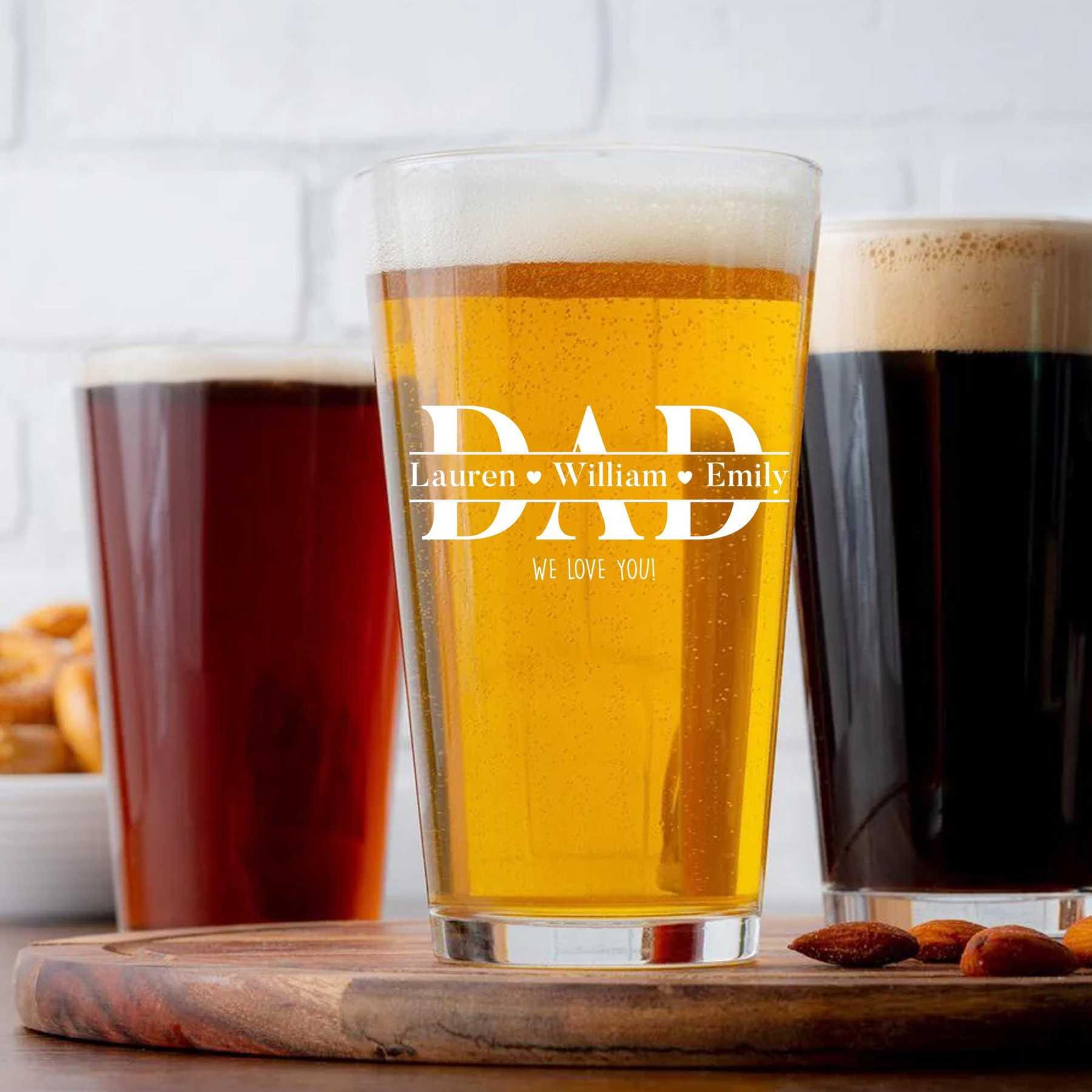 Personalized Father's Day Gift For Dad From Daughter, Father Day Wine Glass With Kids Name, Best Dad Ever Bar Glass, Gift For Papa, Grandpa