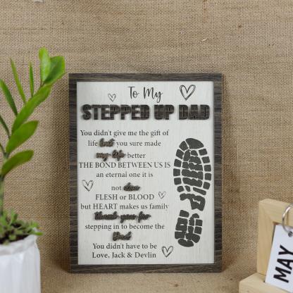 Stepped Up Dad Wooden Plaque, Step Dad Fathers Day Gift from Kids, Adopted Dad Gift, Step Dad Adoption, Blended Family Sign, Thank You Gifts