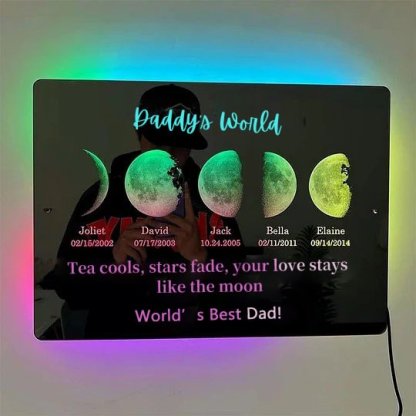 50% OFF🌈Custom Led Mirror Light Frame with text and date🌖mom's universe🌔