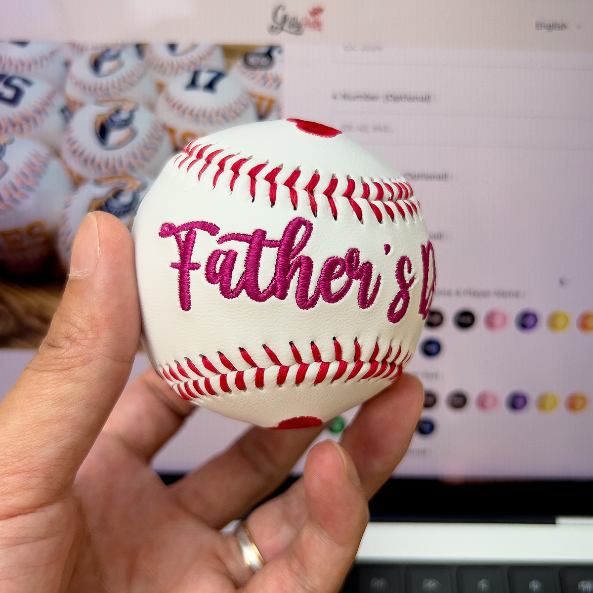Custom Embroidered Father's Day Baseball & Softball, Gift for DAD