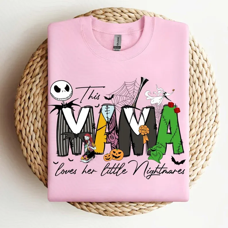 Personalized This Mama Loves Her Little Nightmares Sweatshirt, Mama Shirt With Kids Name