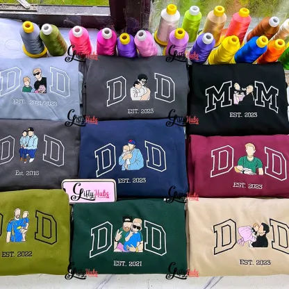 Custom Photo Embroidered Sweatshirt for DAD