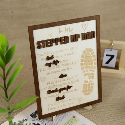 Stepped Up Dad Wooden Plaque, Step Dad Fathers Day Gift from Kids, Adopted Dad Gift, Step Dad Adoption, Blended Family Sign, Thank You Gifts
