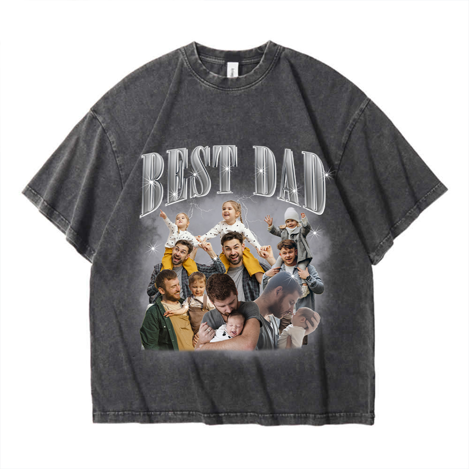 Custom Bootleg Shirt, Best Dad Ever Shirt, Custom Bootleg Rap Tee, Gift for Girlfriend Gift for Boyfriend, Personalized Photo Sweatshirt