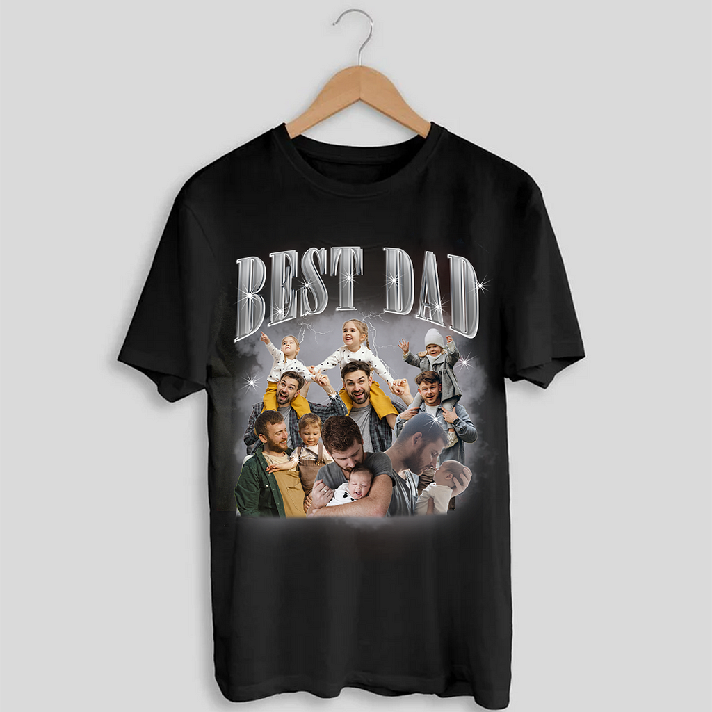 Custom Bootleg Shirt, Best Dad Ever Shirt, Custom Bootleg Rap Tee, Gift for Girlfriend Gift for Boyfriend, Personalized Photo Sweatshirt