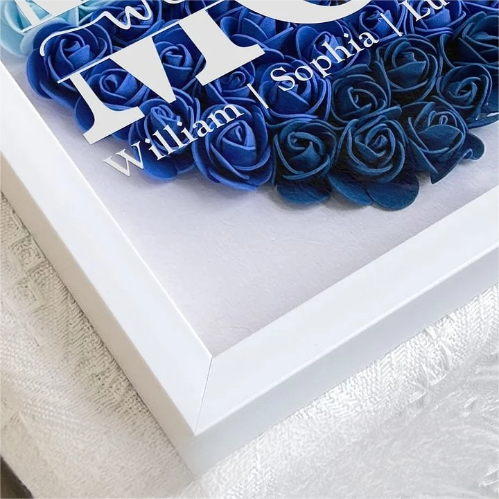 Mum We Love You - Personalized Flower Shadow Box