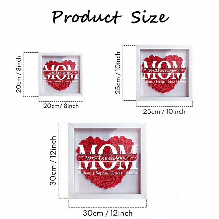 Mum We Love You - Personalized Flower Shadow Box