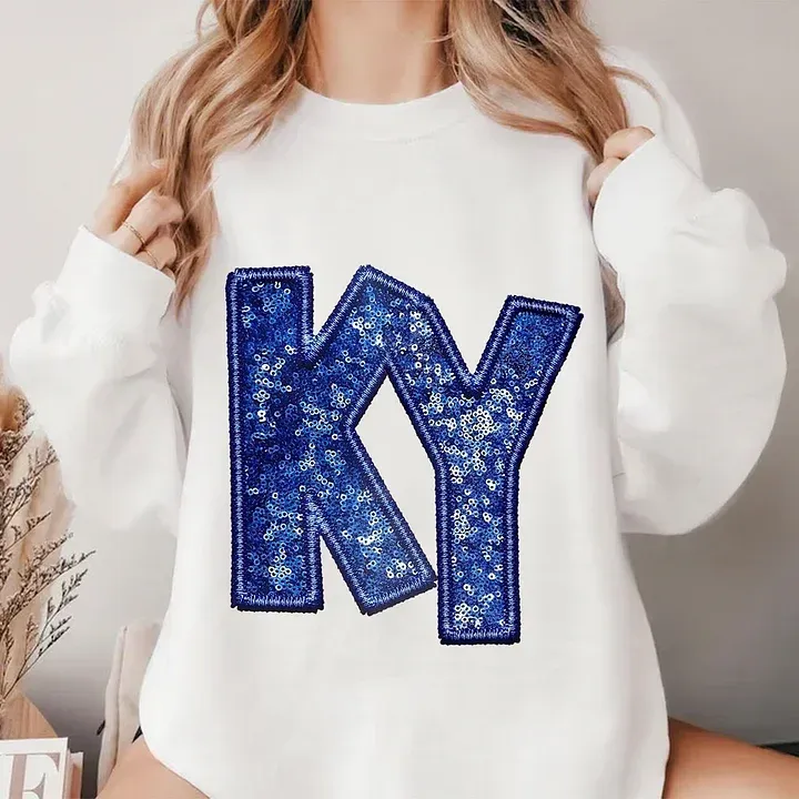 Glitter & Sequins State Abbreviation or Name Initials Sweatshirt