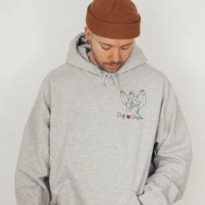 Personalized Embroidered Sweatshirt, Photo Outline Sweater, T-shirt, Gifts for dad