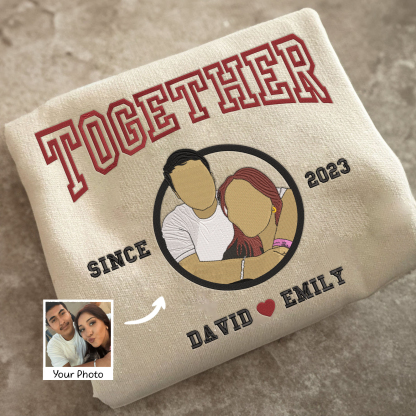 Anniversary Gift for Couple - Embroidered Couple Sweatshirt - Together Since Sweatshirt - Embroidered Sweatshirt-Creatgifts