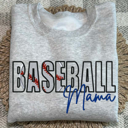 Custom Baseball Embroidered Mama/Mom/Nana Sweatshirt