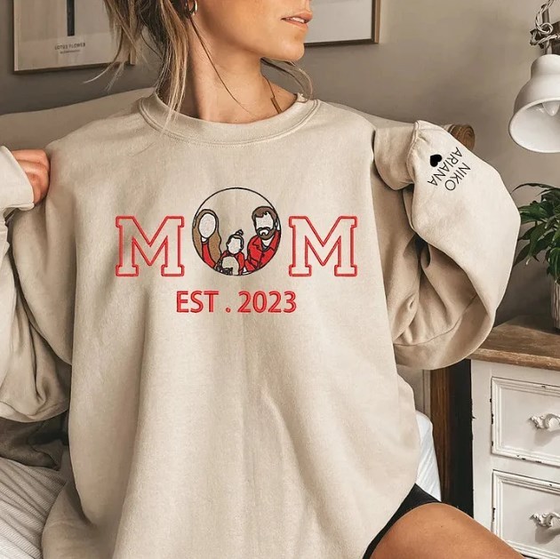 （🔥Mother's Day Sale🔥） Personalized Embroidered Family Photo Hoodie