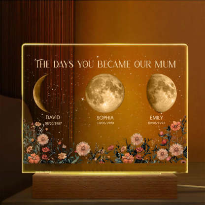 Personalized The Days You Became Our Mum Moon Phase Lightbox