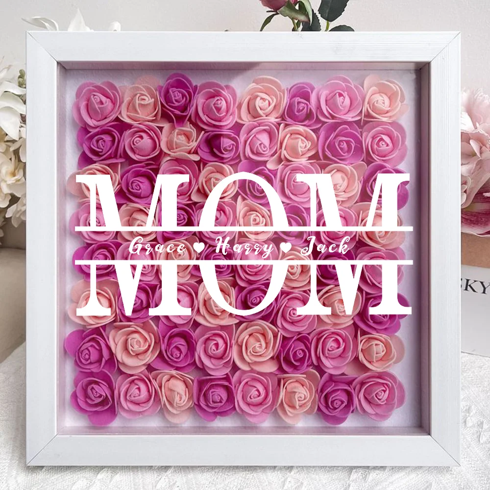 Personalized Flower Shadow Box with LED Light