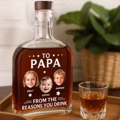 🥃 Custom Photo Liquor Bottle for Dad – Funny & Heartfelt Father’s Day Whiskey Gift