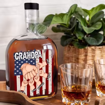 🥃 Power, Love & Legacy – Personalized Family Whiskey Bottle for Dad & Grandpa | Custom Father’s Day Gift