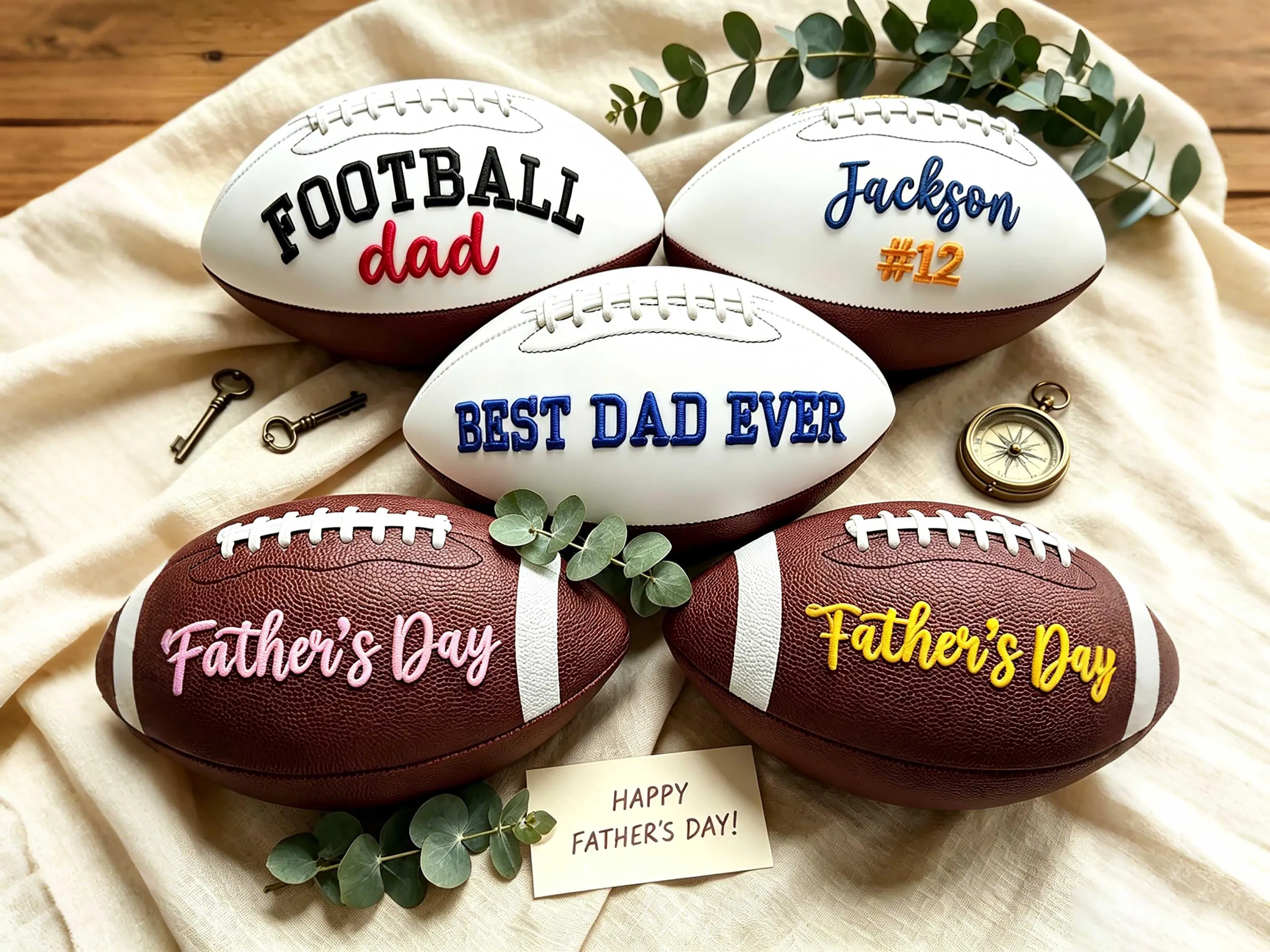 Custom Embroidered Football, Gift for Mom, Gift for Dad