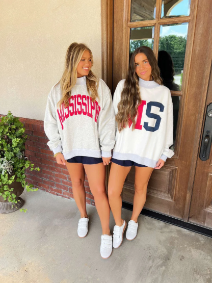 MS/Mississippi Game Day Mock Neck Reversible Sweatshirt