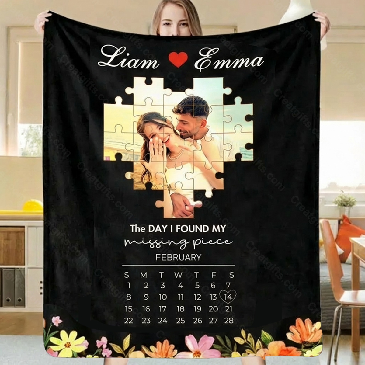 The Day I Found My Missing Piece Blanket Photo Blanket For Couple