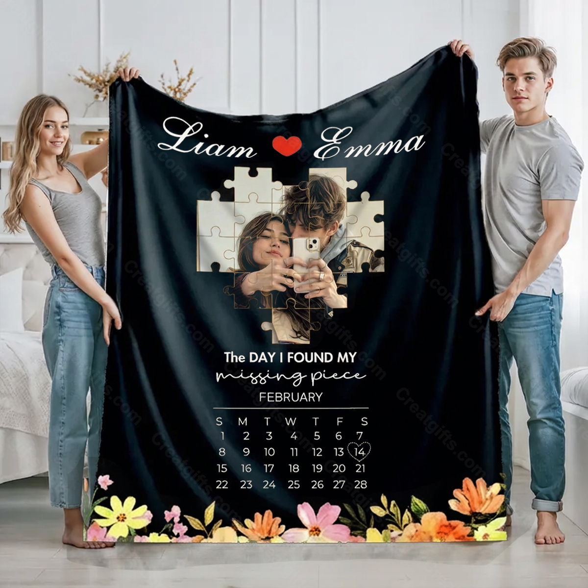 The Day I Found My Missing Piece Blanket Photo Blanket For Couple