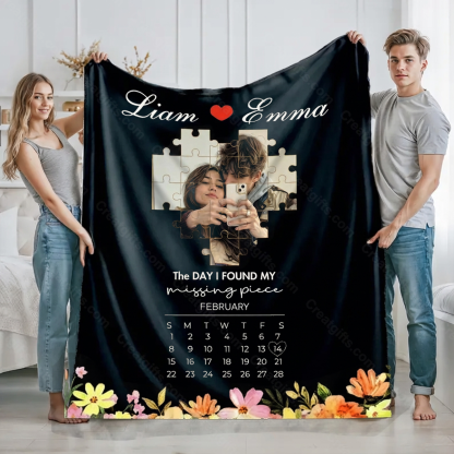The Day I Found My Missing Piece Blanket Photo Blanket For Couple