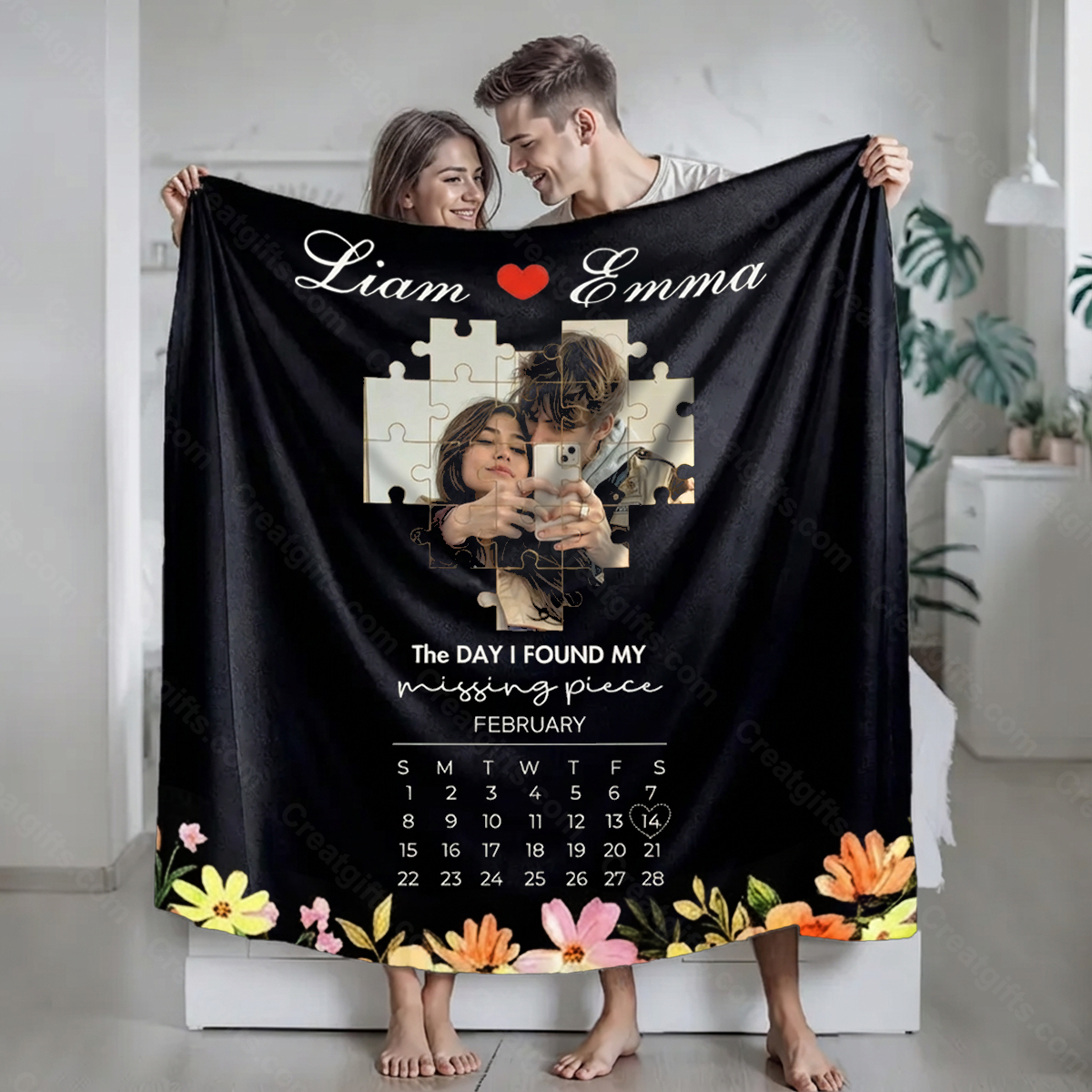 The Day I Found My Missing Piece Blanket Photo Blanket For Couple