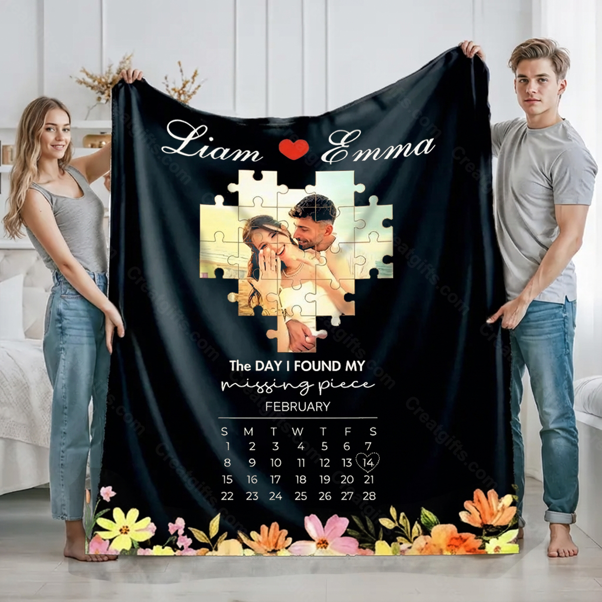The Day I Found My Missing Piece Blanket Photo Blanket For Couple