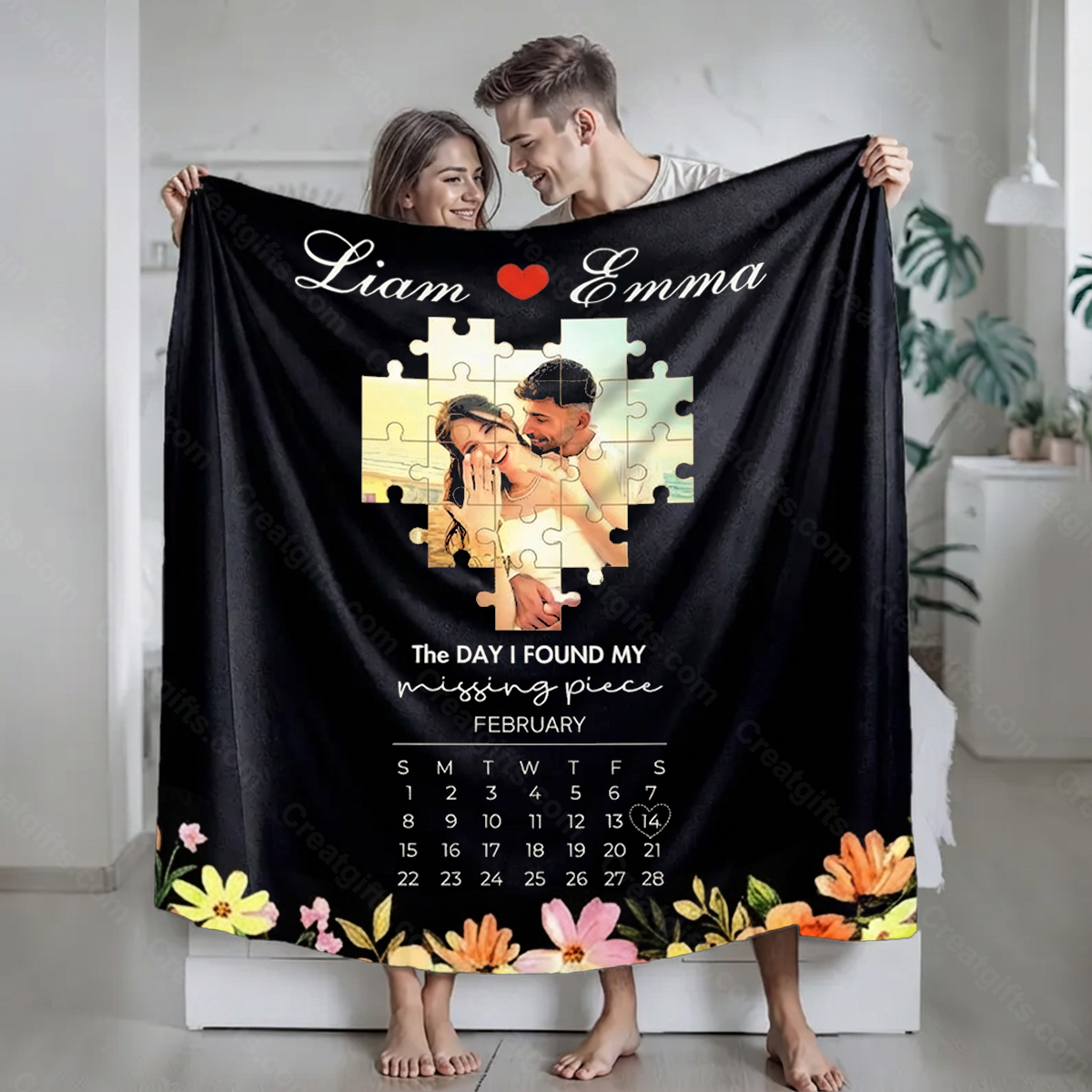 The Day I Found My Missing Piece Blanket Photo Blanket For Couple