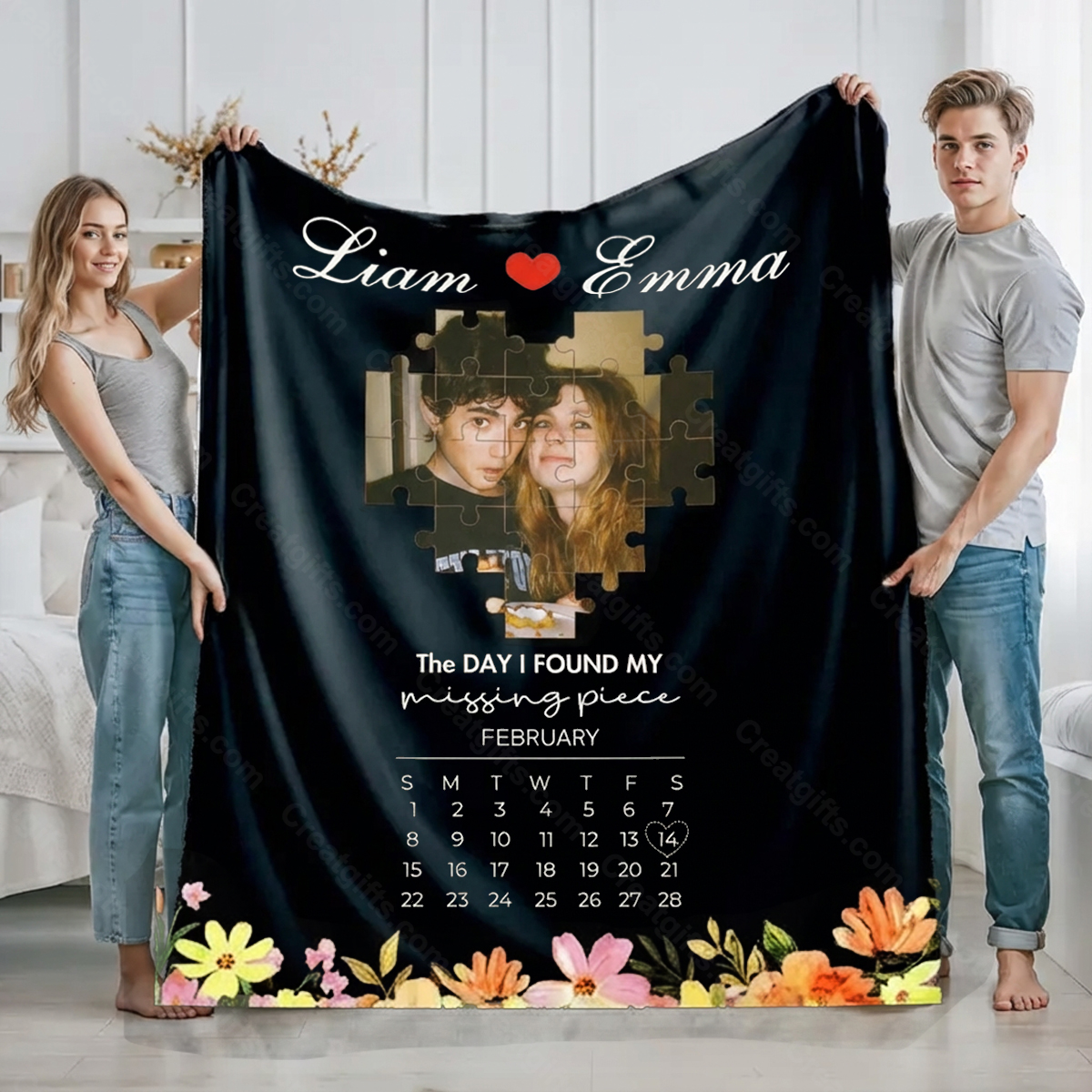 The Day I Found My Missing Piece Blanket Photo Blanket For Couple