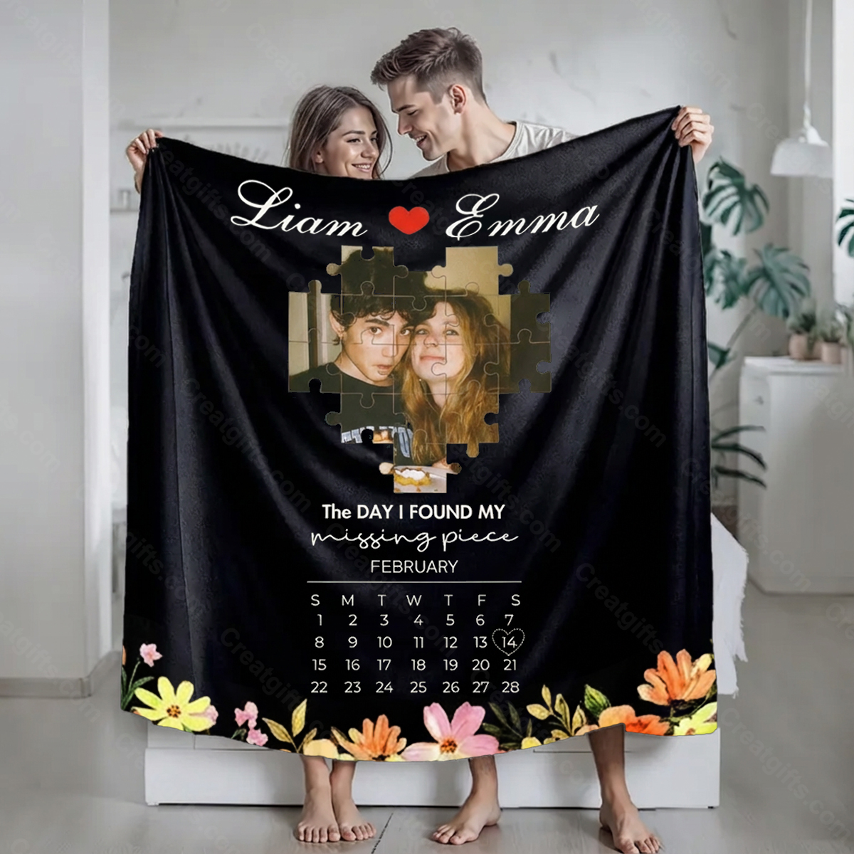 The Day I Found My Missing Piece Blanket Photo Blanket For Couple