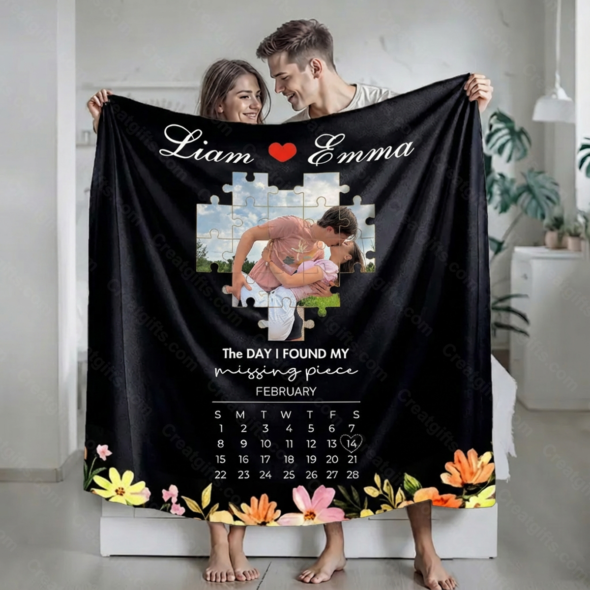 The Day I Found My Missing Piece Blanket Photo Blanket For Couple