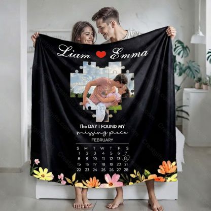 The Day I Found My Missing Piece Blanket Photo Blanket For Couple