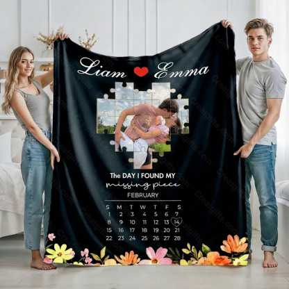 The Day I Found My Missing Piece Blanket Photo Blanket For Couple