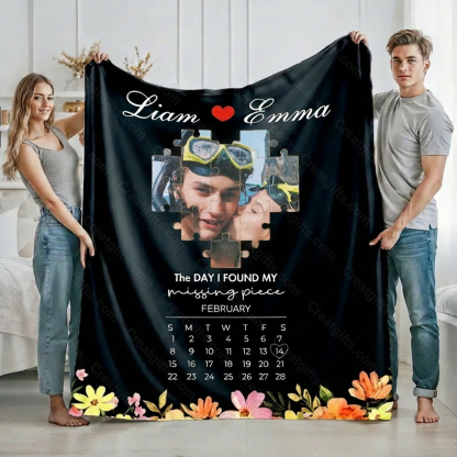 The Day I Found My Missing Piece Blanket Photo Blanket For Couple