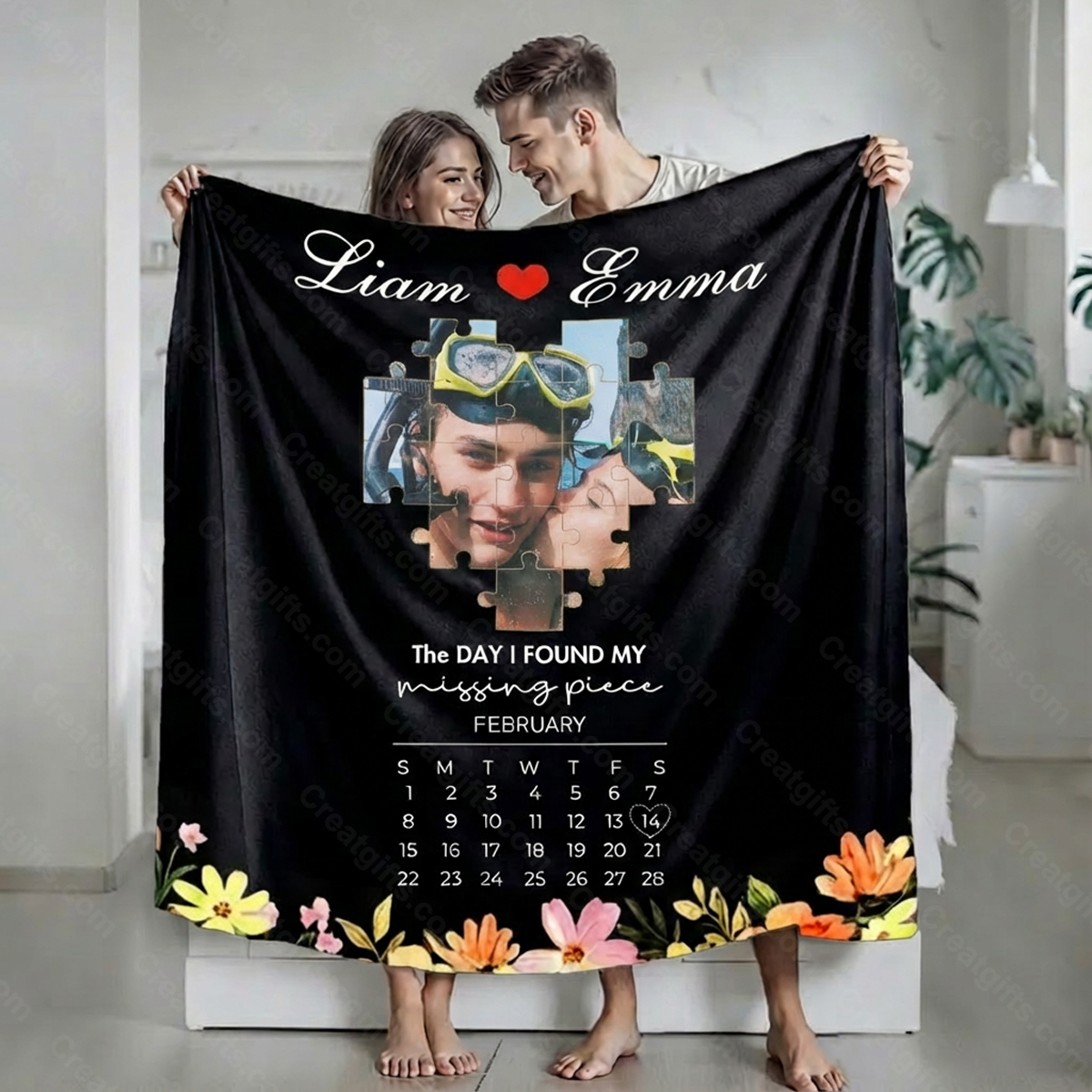 The Day I Found My Missing Piece Blanket Photo Blanket For Couple