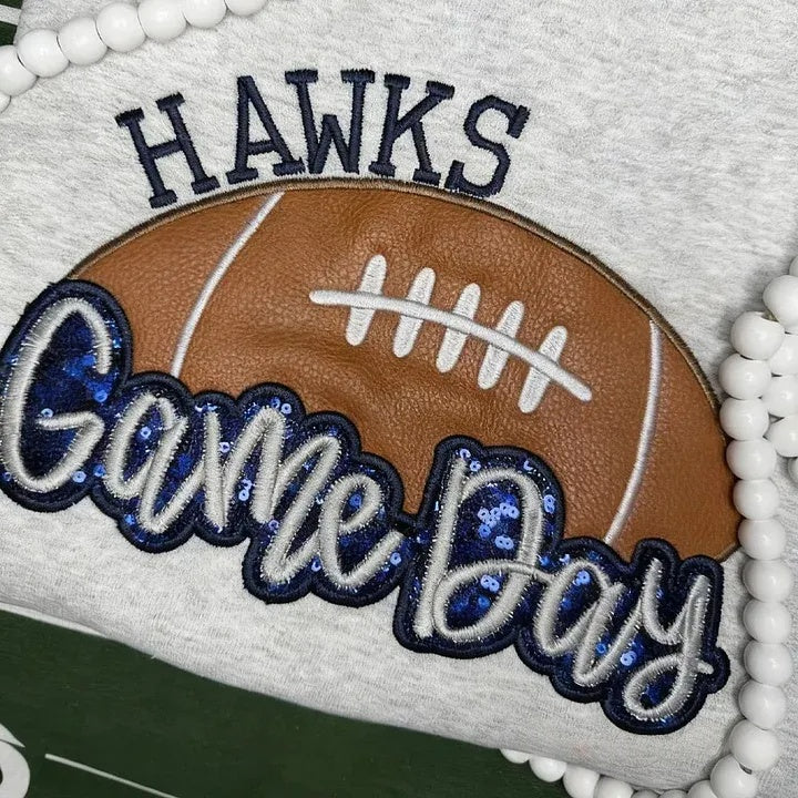 Personalized Football Sweatshirt with Side Bows Football Mom Game Day Sweatshirt