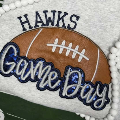 Personalized Football Sweatshirt with Side Bows Football Mom Game Day Sweatshirt