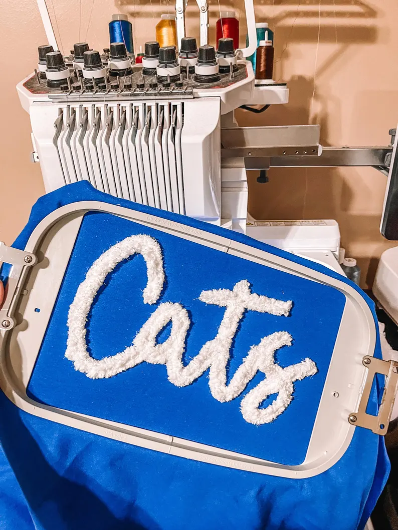 Cats Royal Chenille yarn sweatshirt, embroidery, chenille yarn, wildcats, Kentucky sweatshirt, cats chenille sweatshirts, wildcat pride,