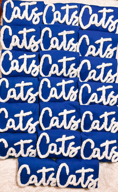Cats Royal Chenille yarn sweatshirt, embroidery, chenille yarn, wildcats, Kentucky sweatshirt, cats chenille sweatshirts, wildcat pride,