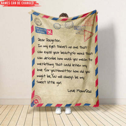 Personalized Letter Blanket Gift For Daughter Birthday Gift