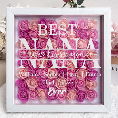 "Best Mom Ever" Heart Shaped Flower Shadow Box | Customized Gift for MOM, Nana Grandma-Creatgifts