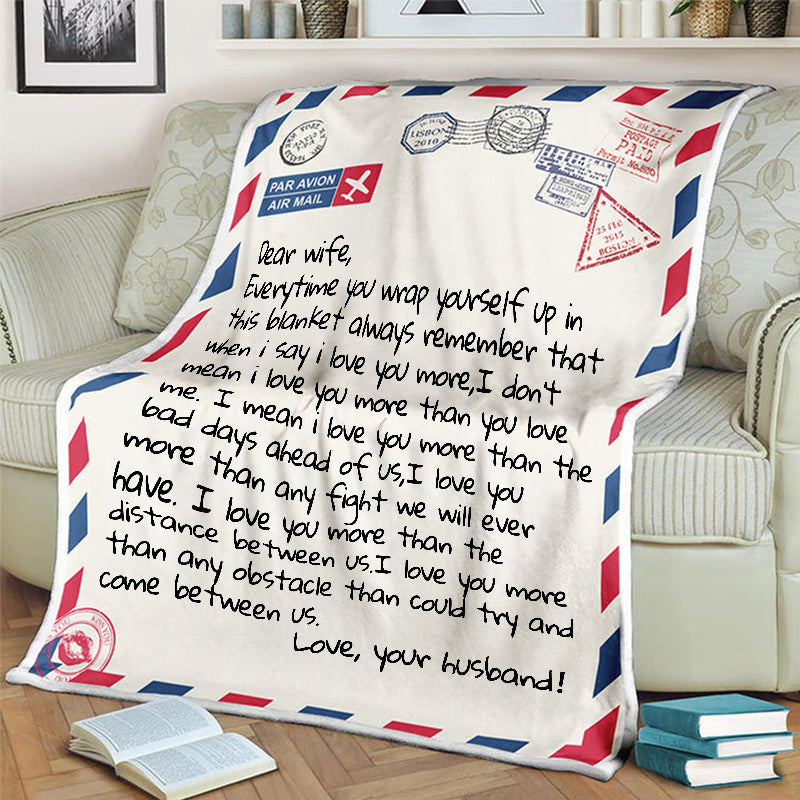 Personalized LOVE Letter Blanket For Wife Birthday Gift