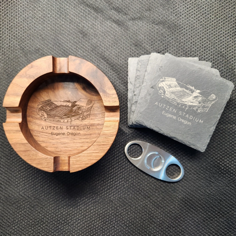Autzen Stadium Walnut Cigar Ash Tray