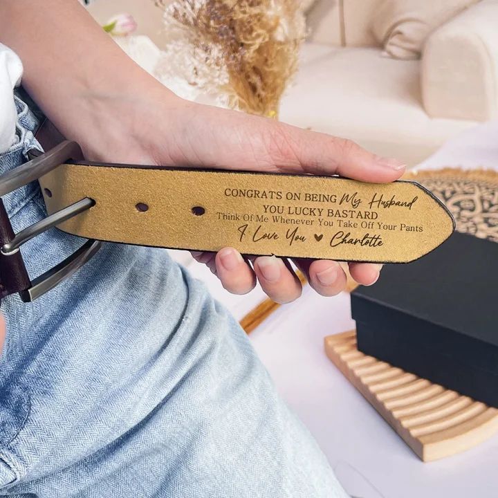 Personalized Engraved Leather Belt Gift For Dad Funny Gift For Husband
