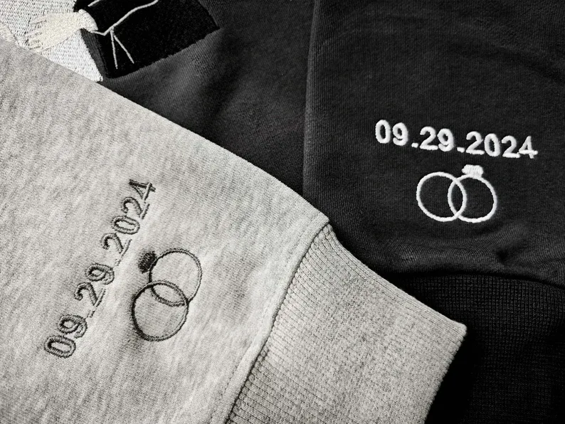 Custom Embroidered Portrait Sweatshirt - Couple & Family Hoodie Anniversary Gift